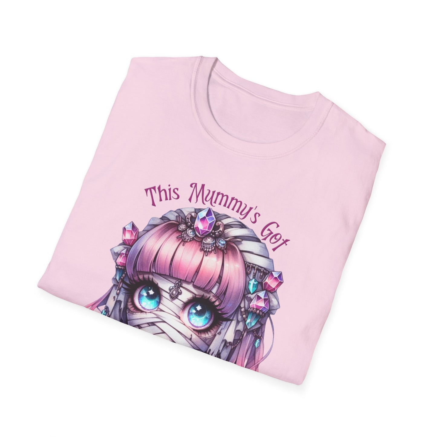 Mummy Pink Vibes T-Shirt | Unisex Softstyle Tee, Cute Gift, Casual Wear, Celebrating Magic, Everyday Comfort