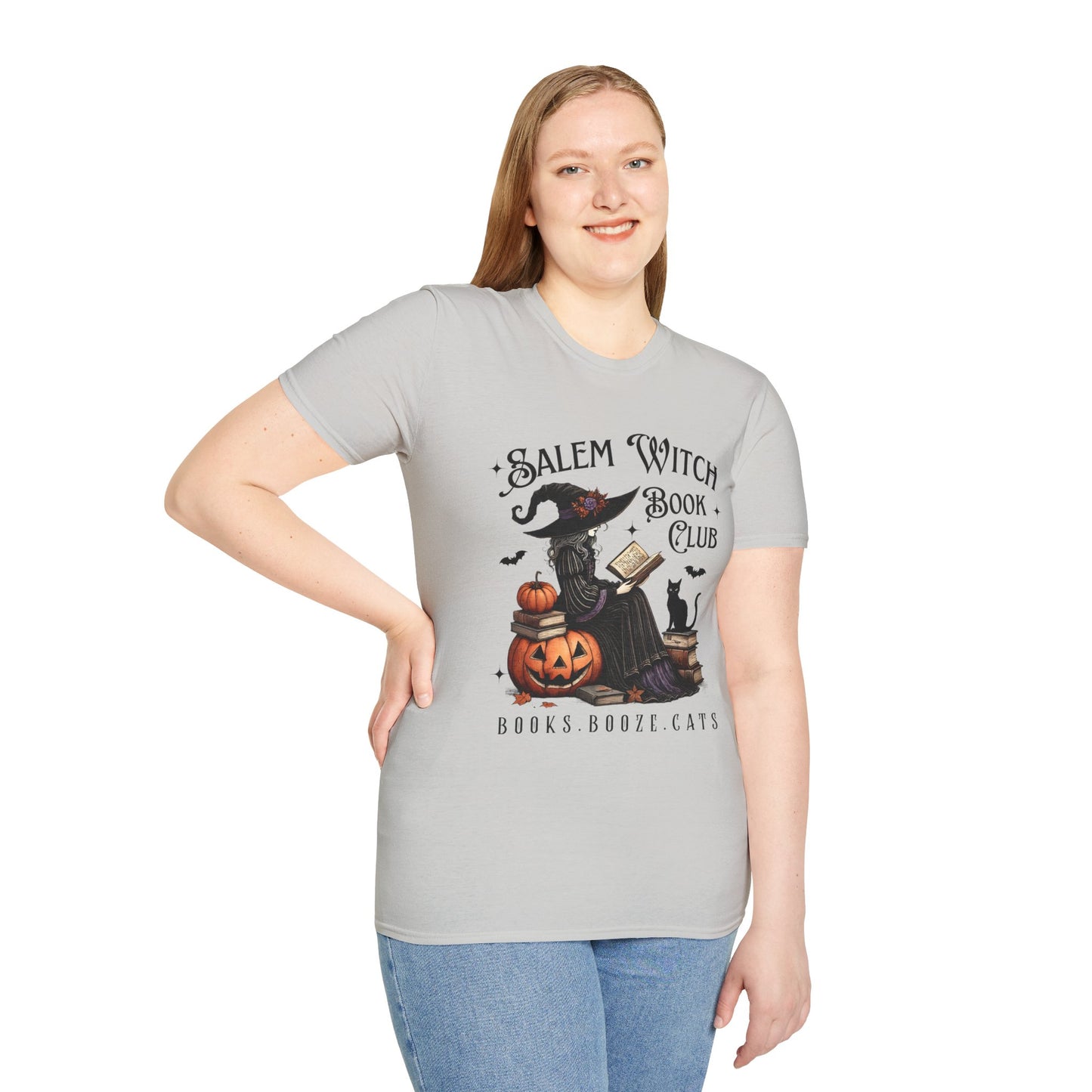Salem Witch Book Club T-Shirt, Halloween shirt, Book lover gift, Cat lover apparel, Witchy clothing, Cozy fall outfit