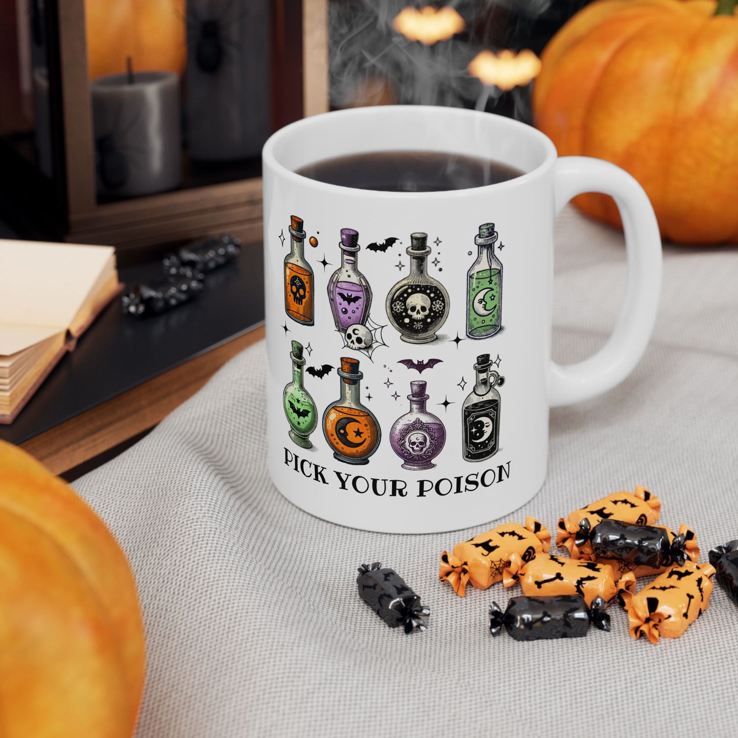 Potion-themed Ceramic Mug, Halloween Coffee Cup, Witchy Drinkware, Gift for Witch Lovers, Perfect for Spooky Season