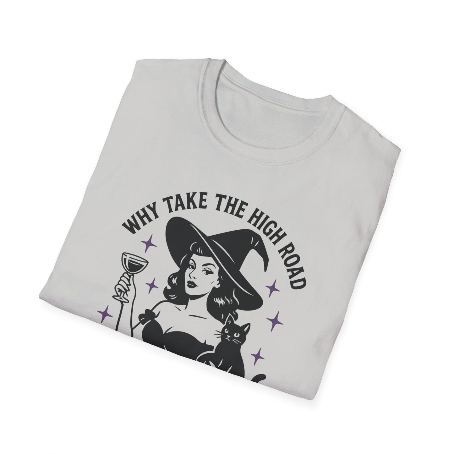 Witchy Psycho Path T-Shirt, Fun Graphic Tee, Gift for Halloween, Unisex Casual Wear, Alternative Fashion Statement