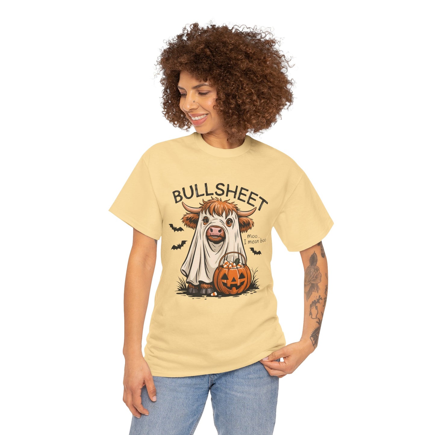 Halloween Cow Tee, Funny Halloween T-Shirt, Unisex Graphic Tee, Spooky Costume Wear, Trick or Treat Apparel