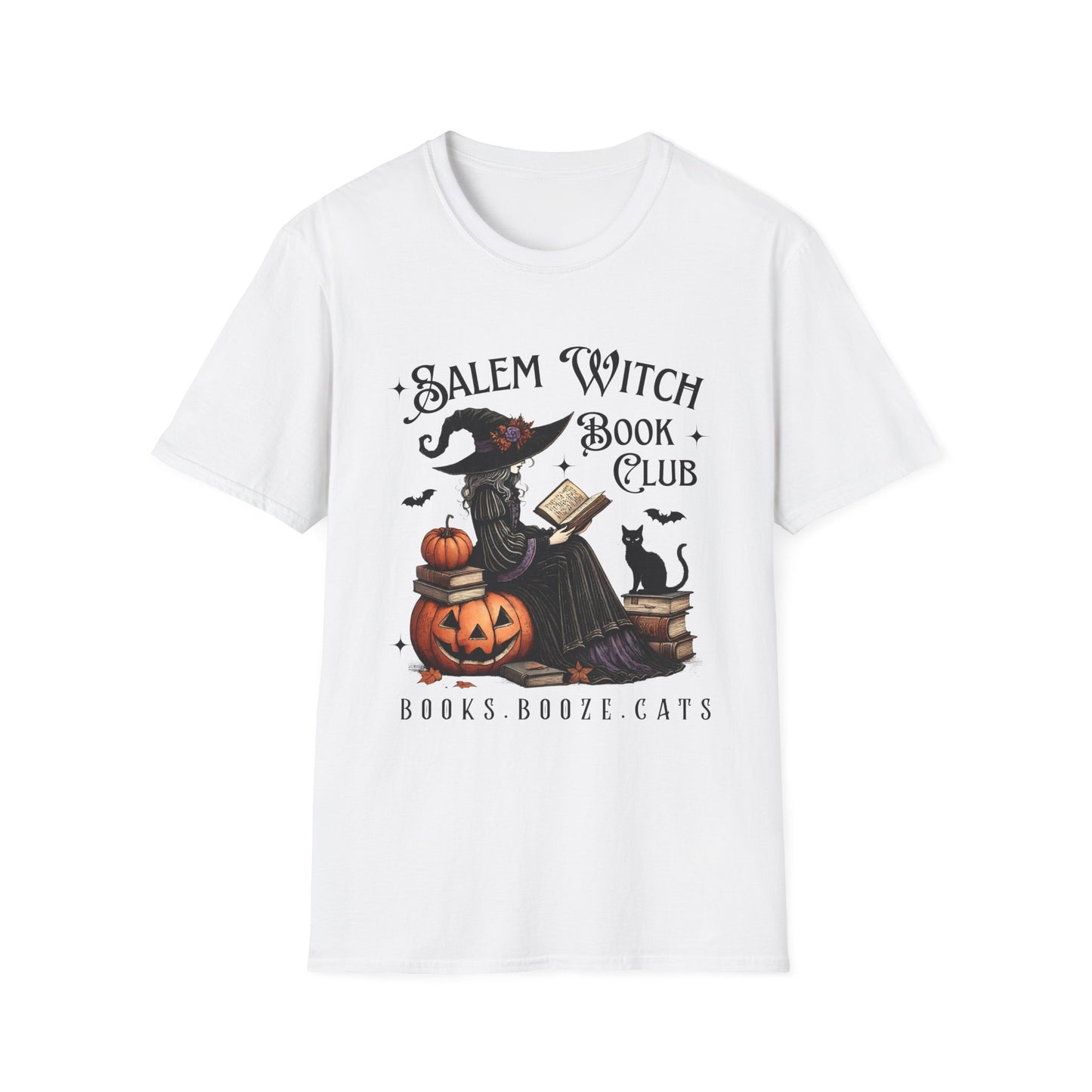Salem Witch Book Club T-Shirt, Halloween shirt, Book lover gift, Cat lover apparel, Witchy clothing, Cozy fall outfit