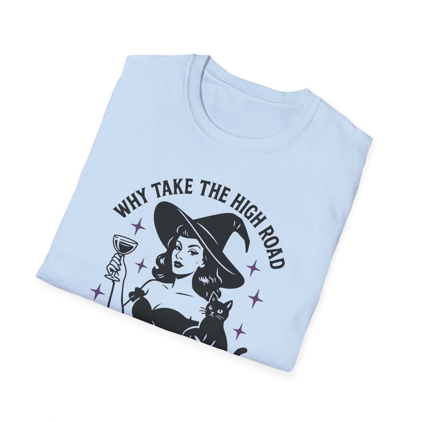 Witchy Psycho Path T-Shirt, Fun Graphic Tee, Gift for Halloween, Unisex Casual Wear, Alternative Fashion Statement