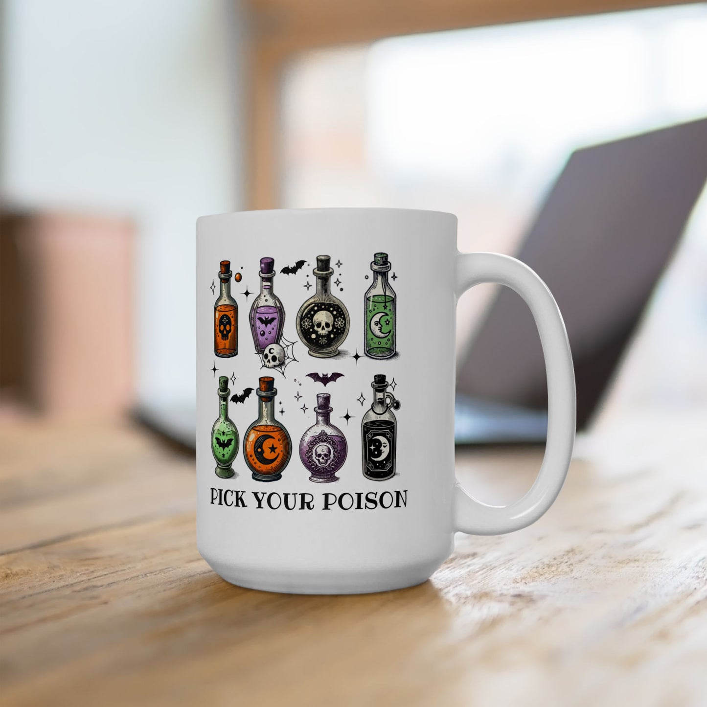 Potion-themed Ceramic Mug, Halloween Coffee Cup, Witchy Drinkware, Gift for Witch Lovers, Perfect for Spooky Season