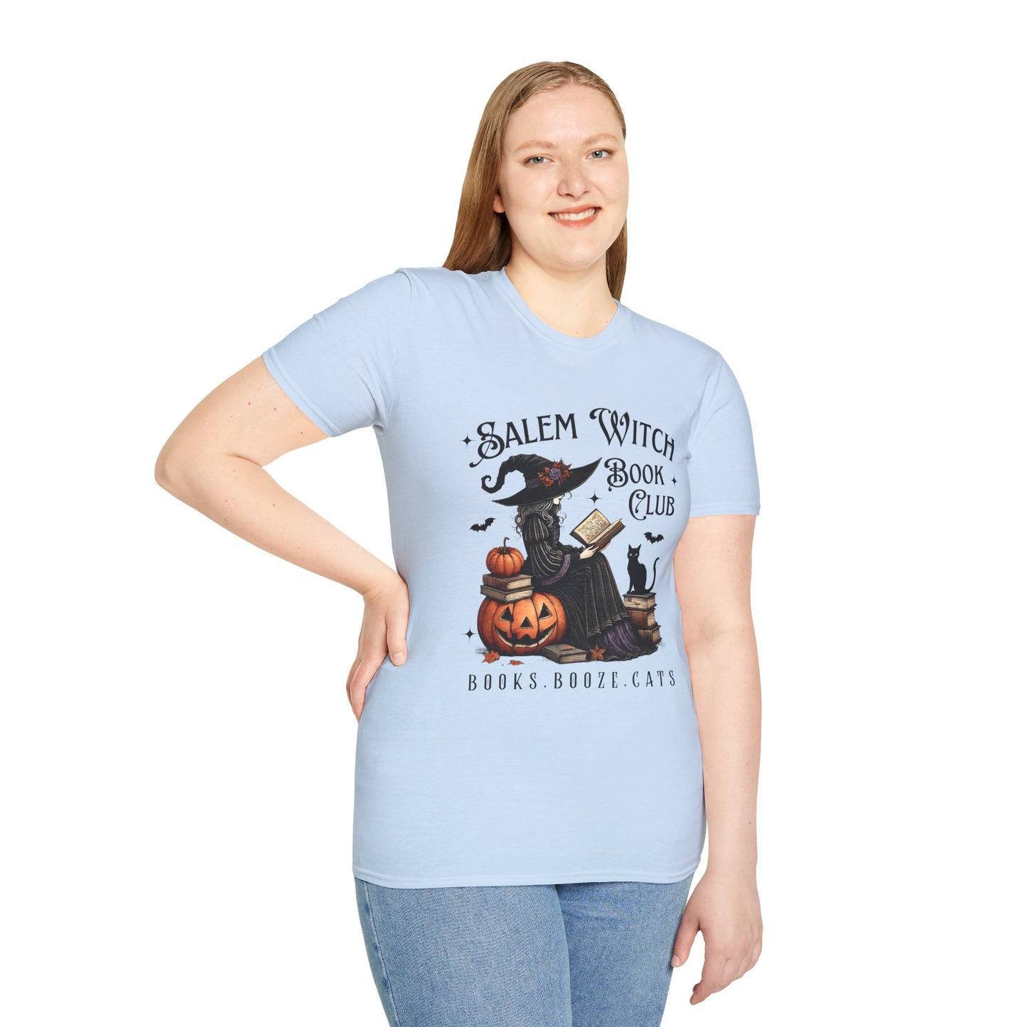 Salem Witch Book Club T-Shirt, Halloween shirt, Book lover gift, Cat lover apparel, Witchy clothing, Cozy fall outfit