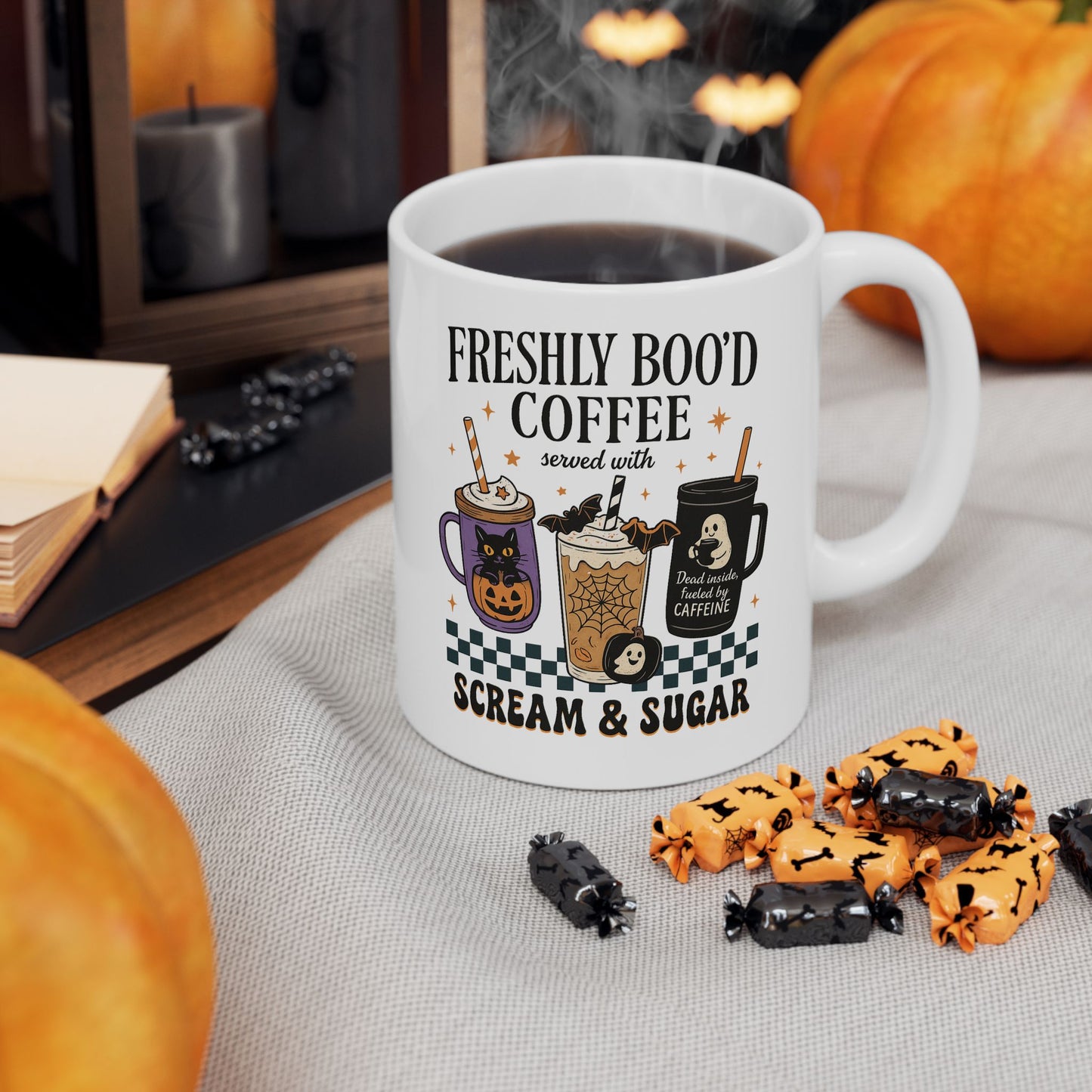 Freshly Boo'd Coffee Ceramic Mug, 11oz, 15oz