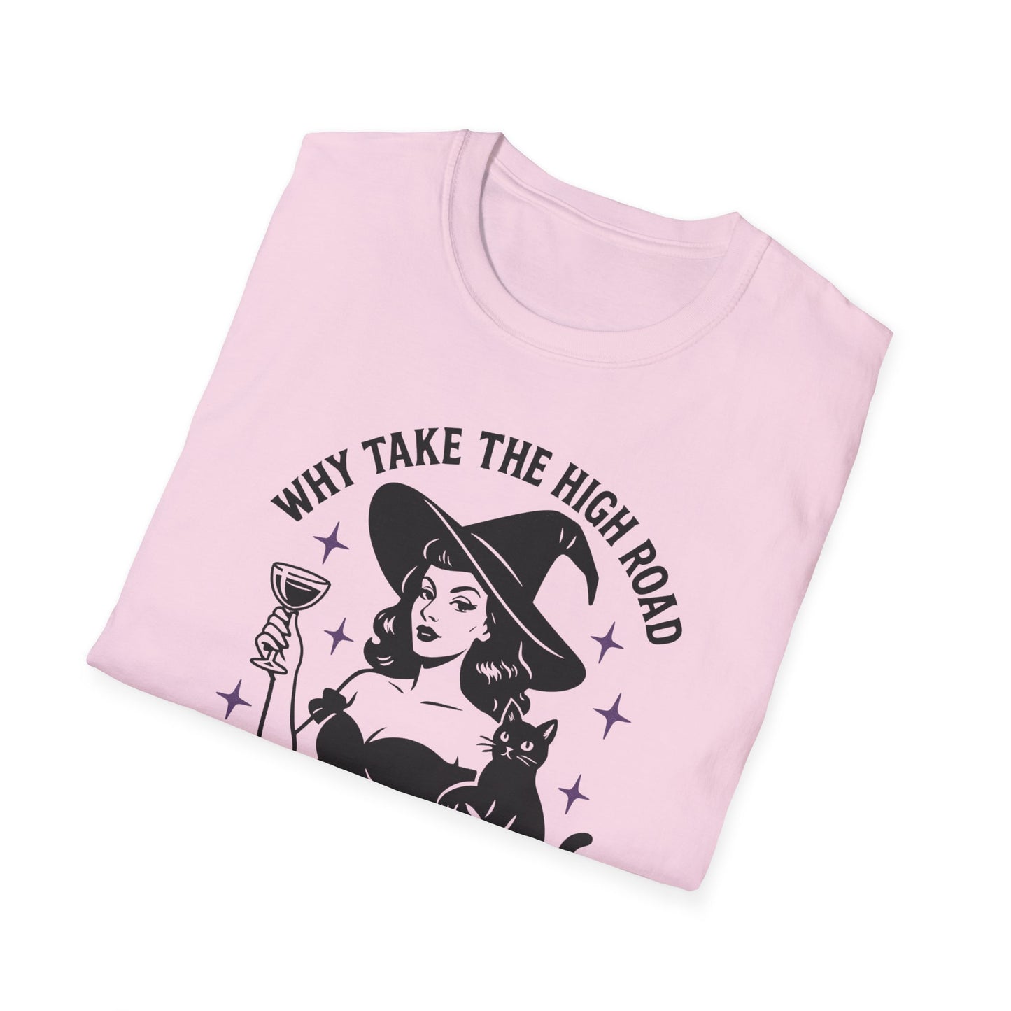 Witchy Psycho Path T-Shirt, Fun Graphic Tee, Gift for Halloween, Unisex Casual Wear, Alternative Fashion Statement