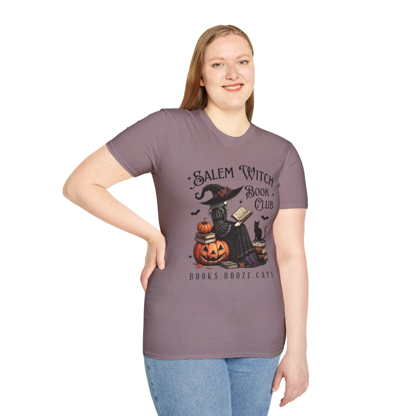 Salem Witch Book Club T-Shirt, Halloween shirt, Book lover gift, Cat lover apparel, Witchy clothing, Cozy fall outfit