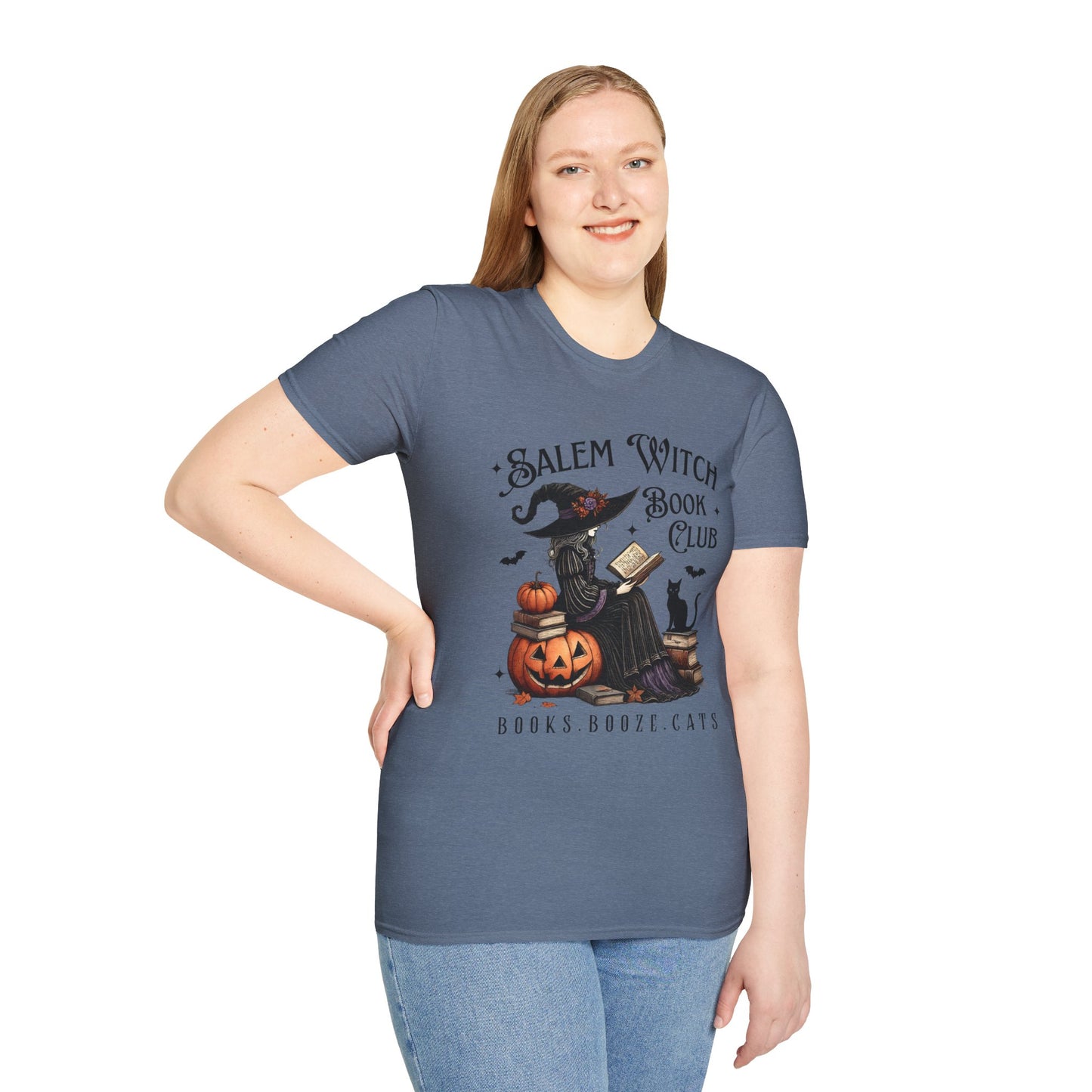 Salem Witch Book Club T-Shirt, Halloween shirt, Book lover gift, Cat lover apparel, Witchy clothing, Cozy fall outfit