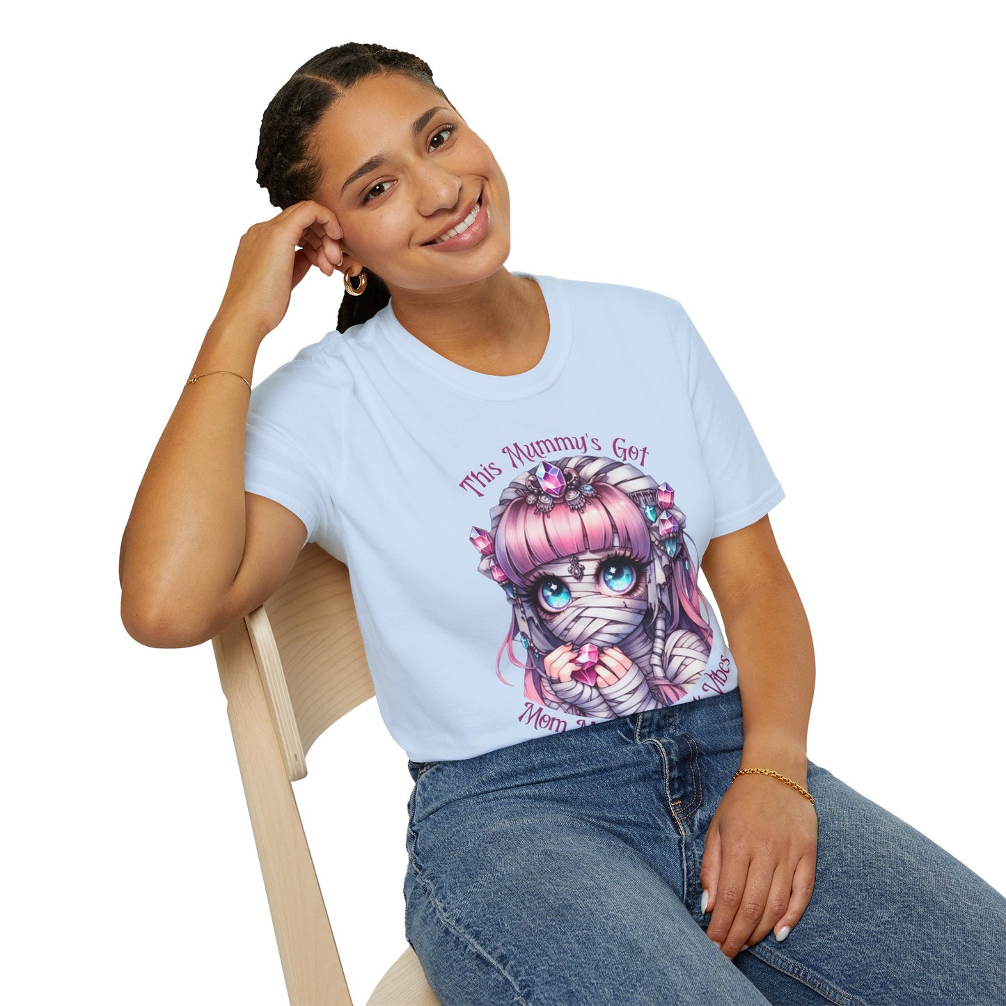 Mummy Pink Vibes T-Shirt | Unisex Softstyle Tee, Cute Gift, Casual Wear, Celebrating Magic, Everyday Comfort