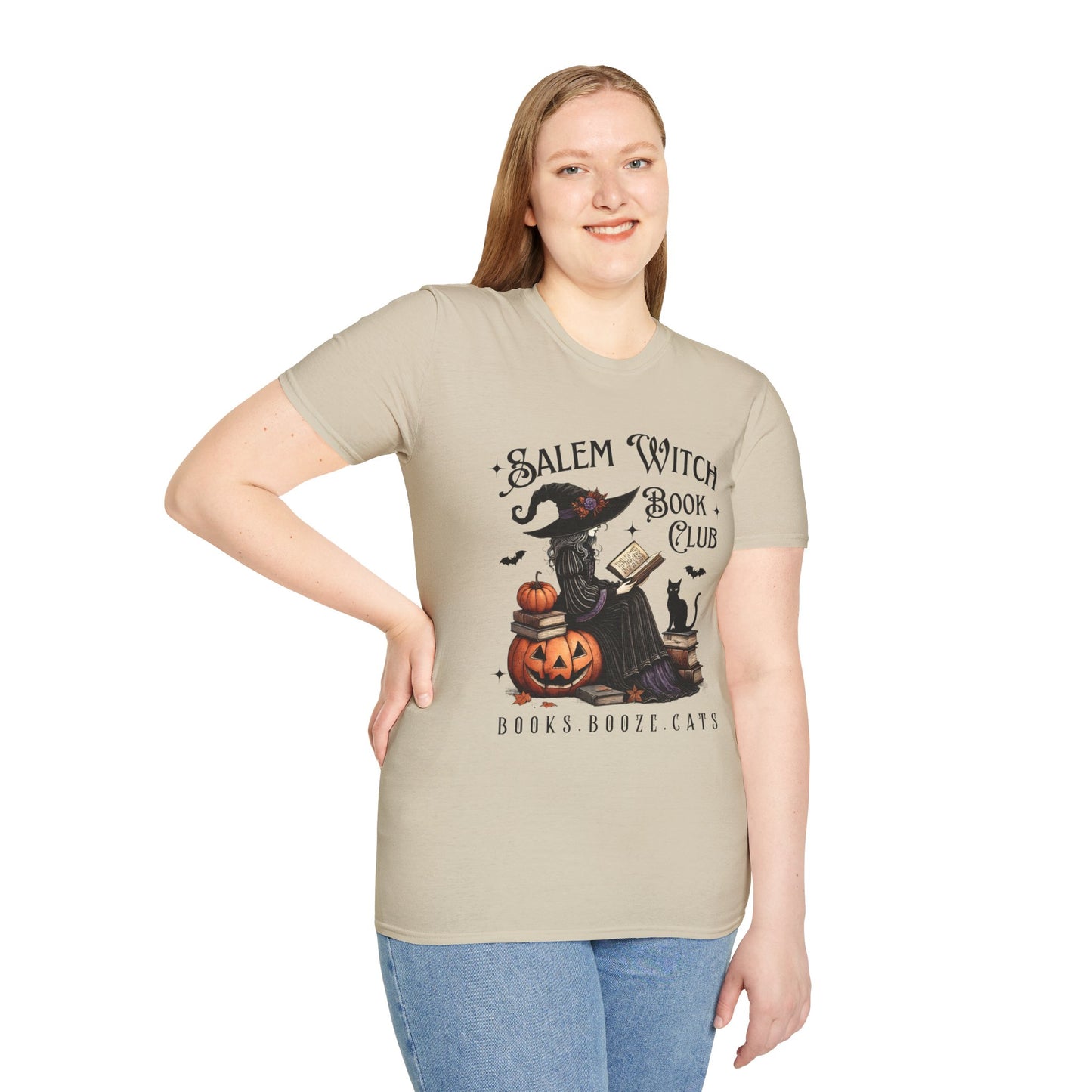 Salem Witch Book Club T-Shirt, Halloween shirt, Book lover gift, Cat lover apparel, Witchy clothing, Cozy fall outfit