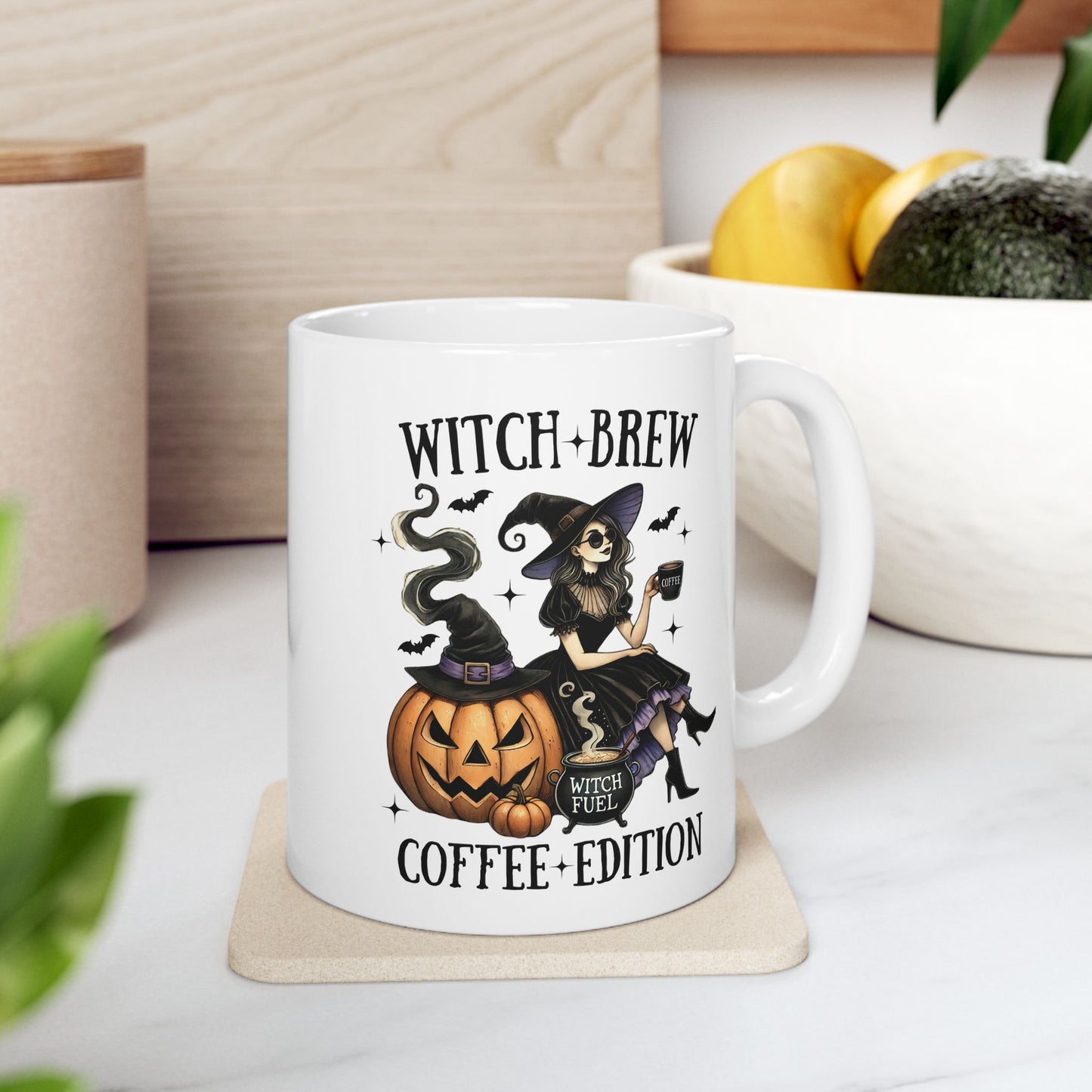 Witchy Brew Ceramic Mug, Halloween Coffee Cup, Witchy Home Decor, Unique Gift for Halloween Lovers, Spooky Kitchenware