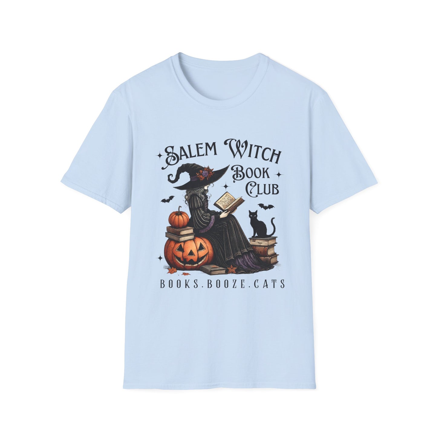 Salem Witch Book Club T-Shirt, Halloween shirt, Book lover gift, Cat lover apparel, Witchy clothing, Cozy fall outfit