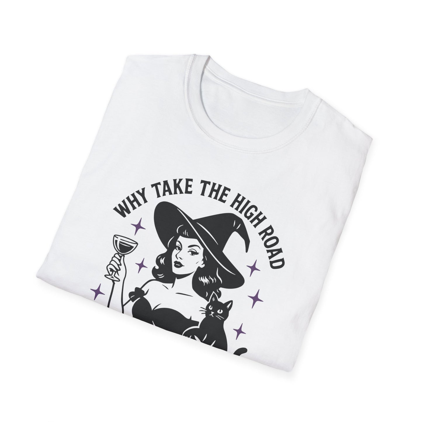 Witchy Psycho Path T-Shirt, Fun Graphic Tee, Gift for Halloween, Unisex Casual Wear, Alternative Fashion Statement