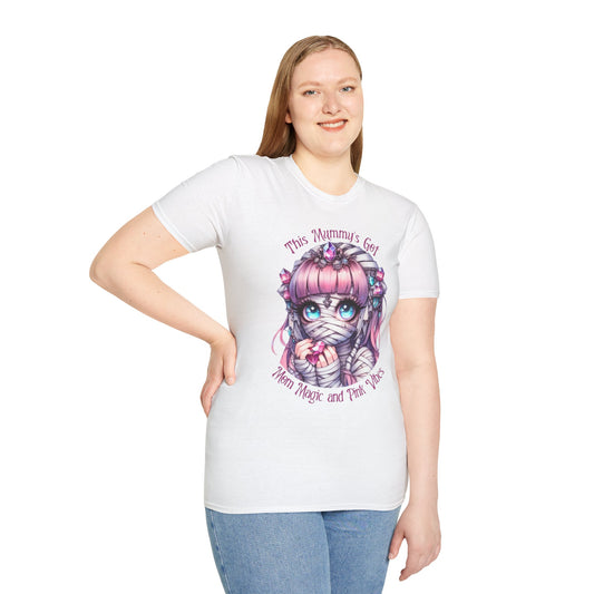 Mummy Pink Vibes T-Shirt | Unisex Softstyle Tee, Cute Gift, Casual Wear, Celebrating Magic, Everyday Comfort