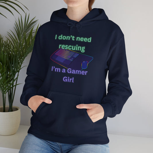 Gamer Girl Hoodie with Green & Purple Lettering