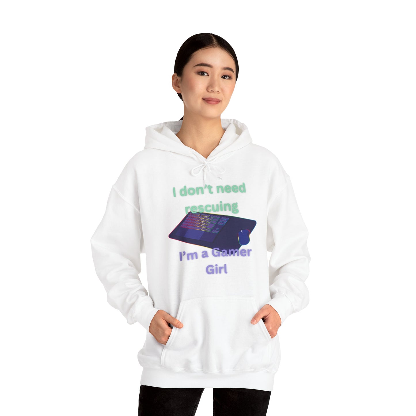 Gamer Girl Hoodie with Green & Purple Lettering