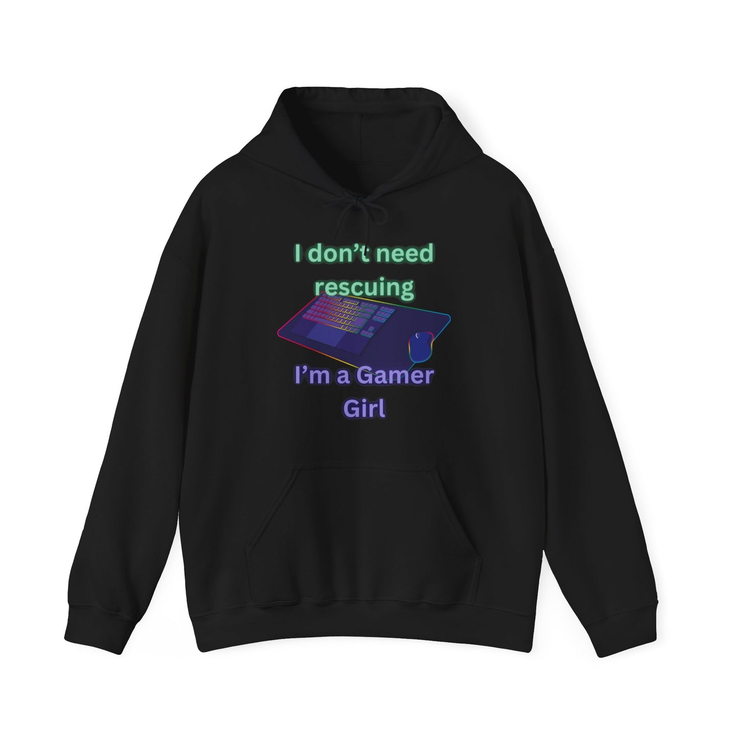 Gamer Girl Hoodie with Green & Purple Lettering