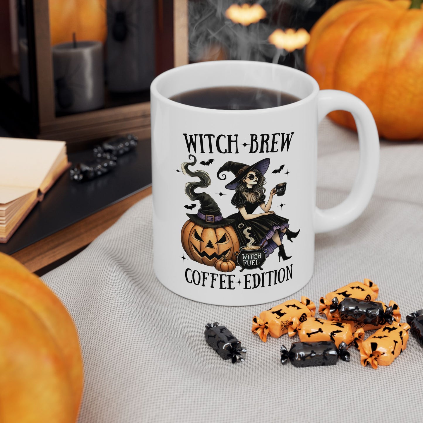 Witchy Brew Ceramic Mug, Halloween Coffee Cup, Witchy Home Decor, Unique Gift for Halloween Lovers, Spooky Kitchenware