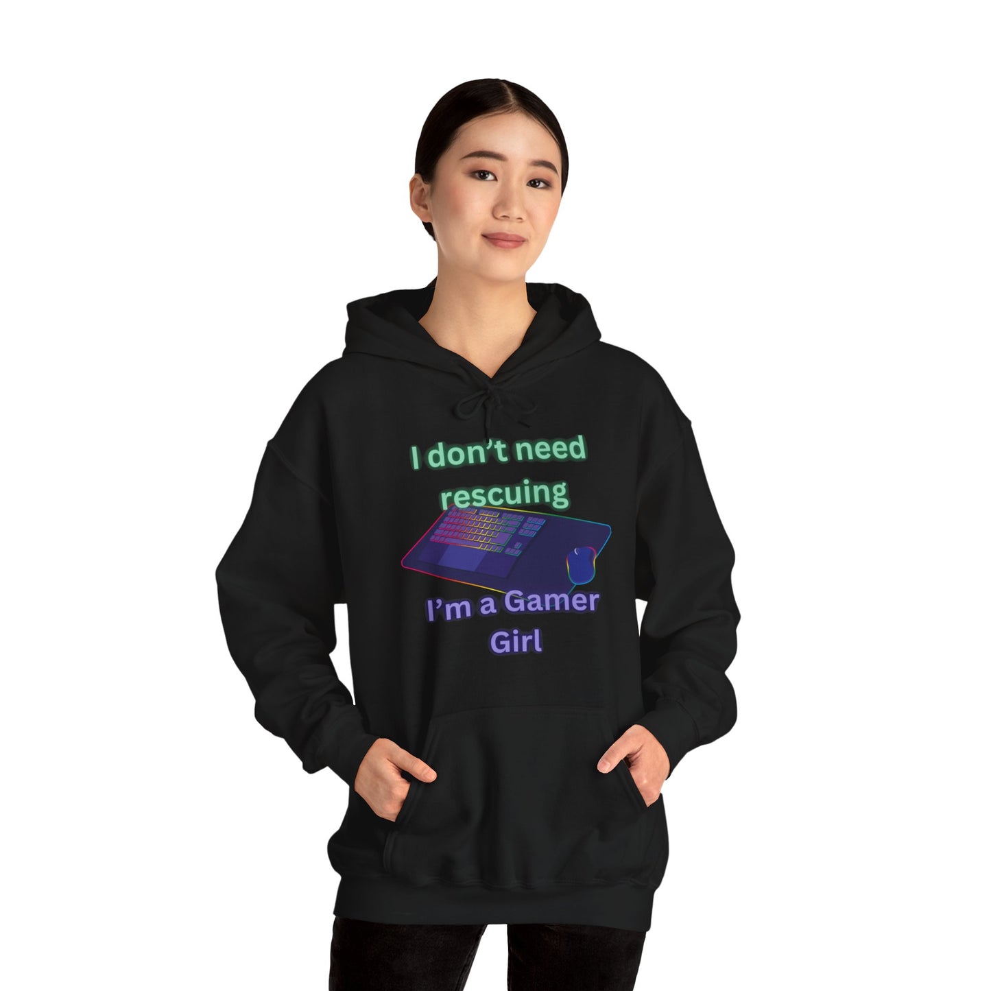 Gamer Girl Hoodie with Green & Purple Lettering