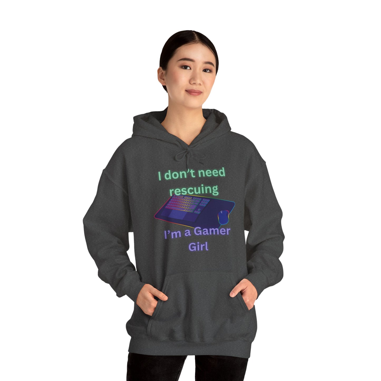 Gamer Girl Hoodie with Green & Purple Lettering