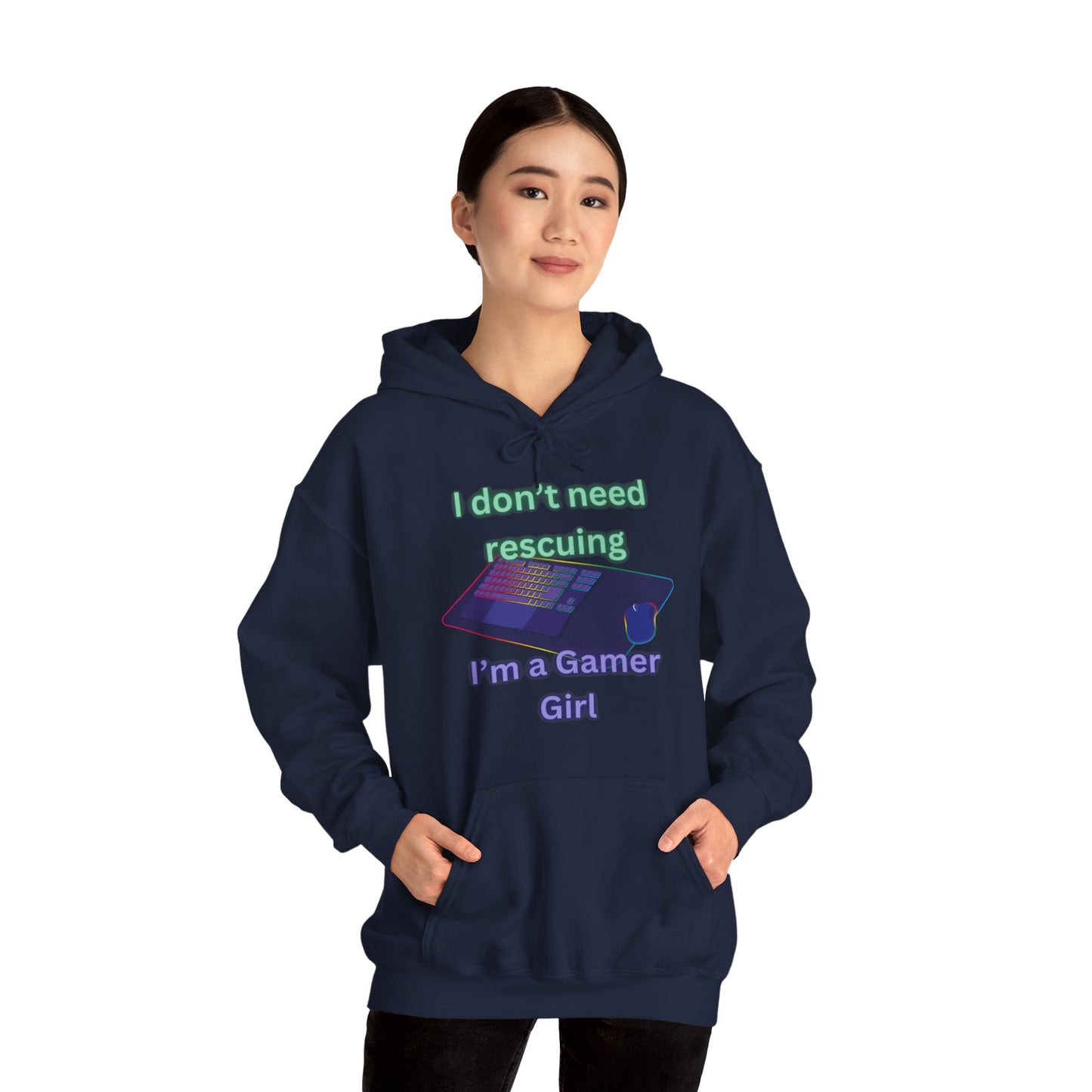 Gamer Girl Hoodie with Green & Purple Lettering