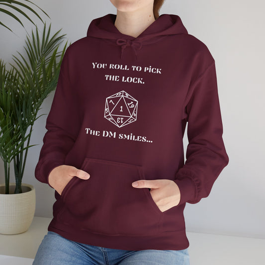D&D Roll to Pick the Lock DM Smiles Hoodie