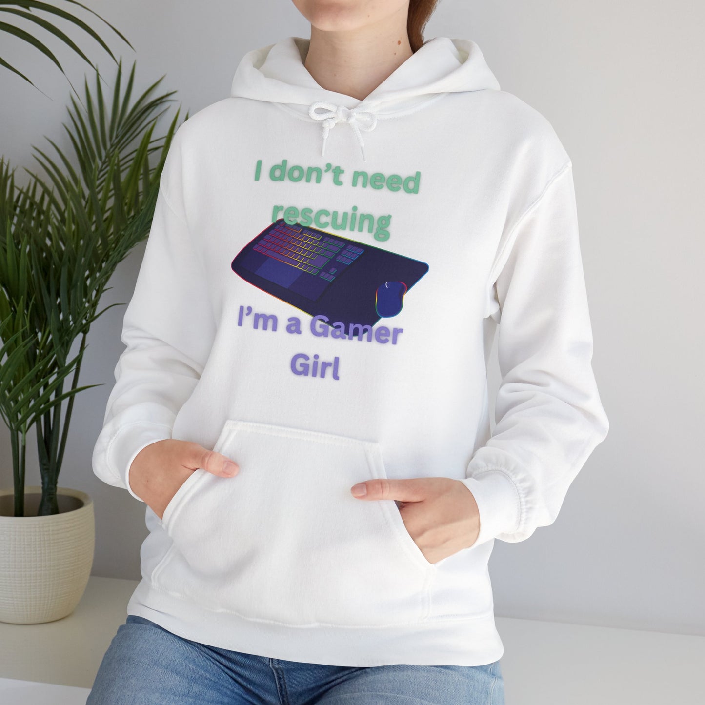 Gamer Girl Hoodie with Green & Purple Lettering