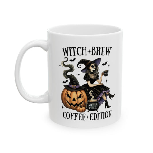 Witchy Brew Ceramic Mug, Halloween Coffee Cup, Witchy Home Decor, Unique Gift for Halloween Lovers, Spooky Kitchenware