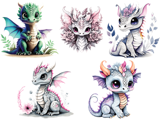 Cute Dragon Sticker 5 Pack